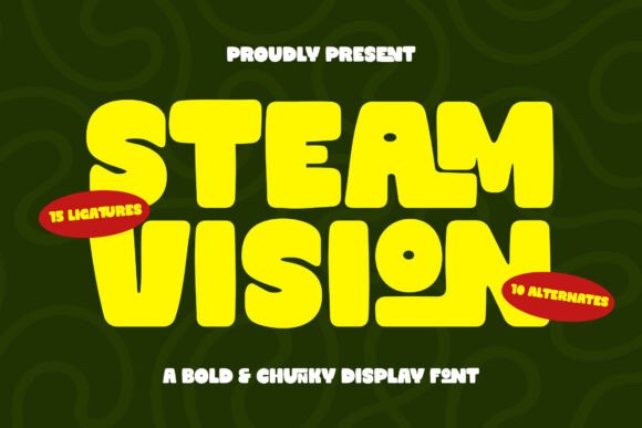 Steam Vision: A Bold Display Font for Playful Design